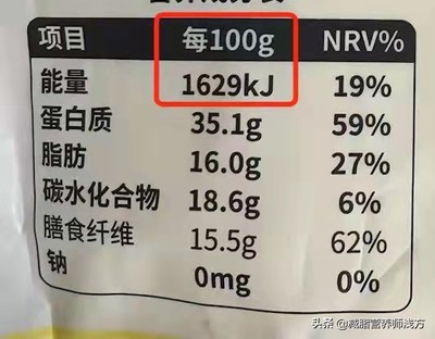包装食品热量