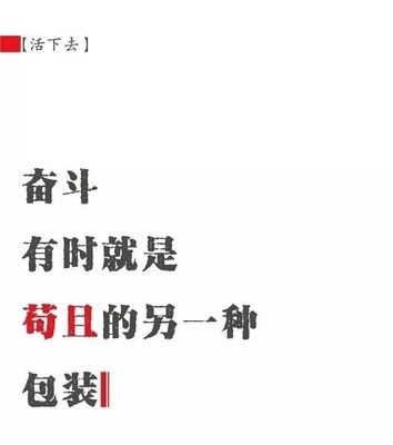 奋斗往往是苟且的包装