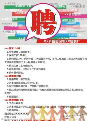 包装印刷厂招聘信息